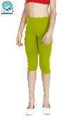  LEGGINS DANZA LYCRA TRE QUARTI VERDE MELA BAMBINA
